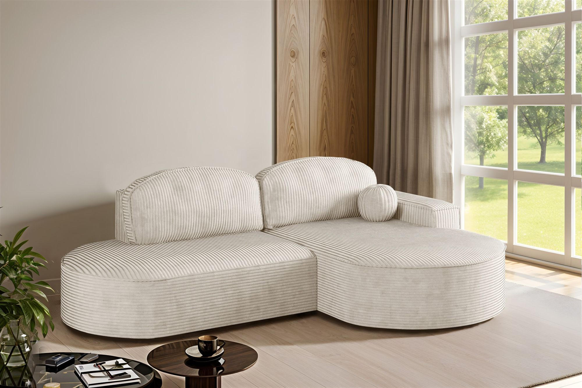 ECKSOFA Girona Mit Schlaffunktion - Weiß, Holzwerkstoff/Textil (278/179cm) - Fun Möbel