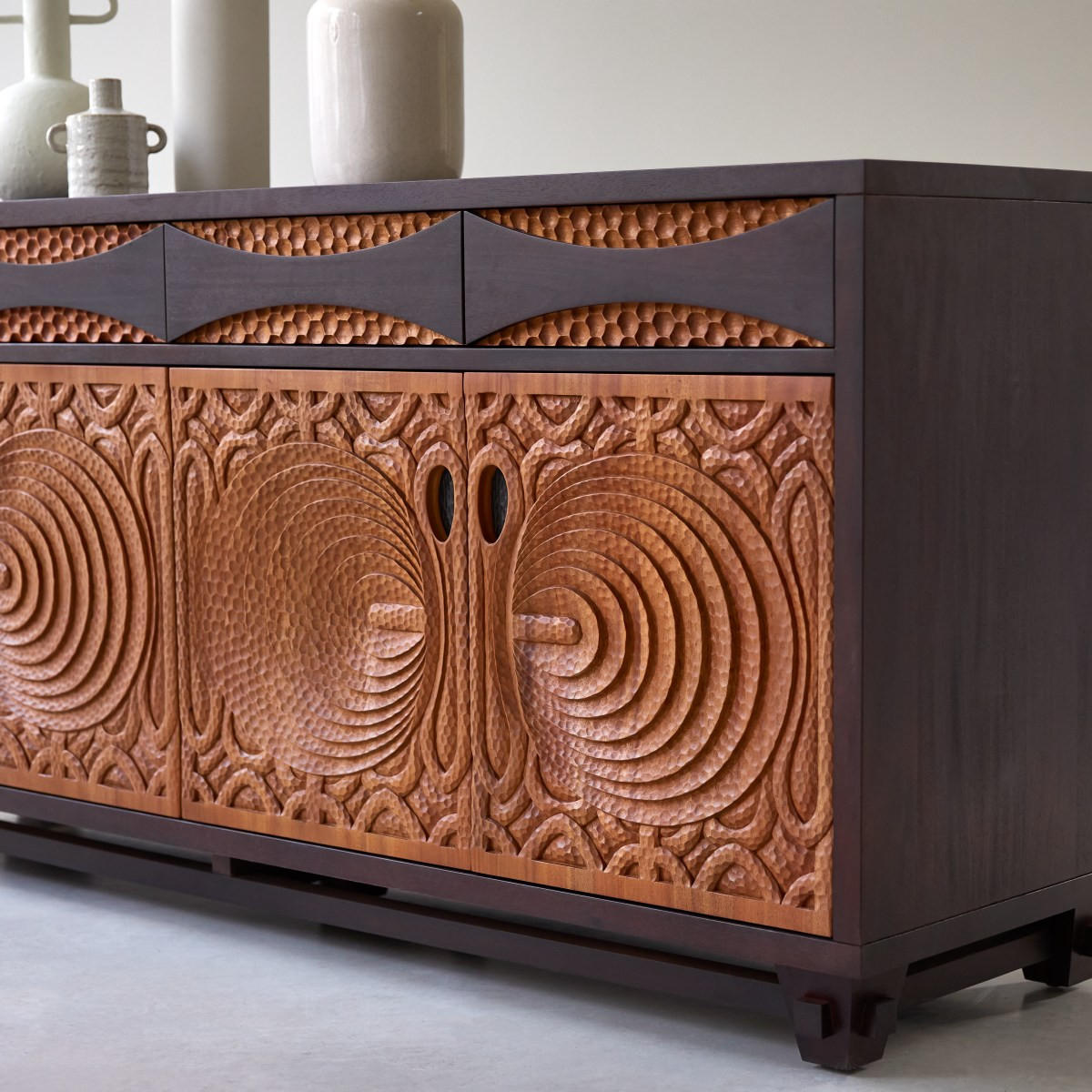 SIDEBOARD Frida Braun aus Mahagoni - Braun, Holz (180/80/52cm) - Tikamoon