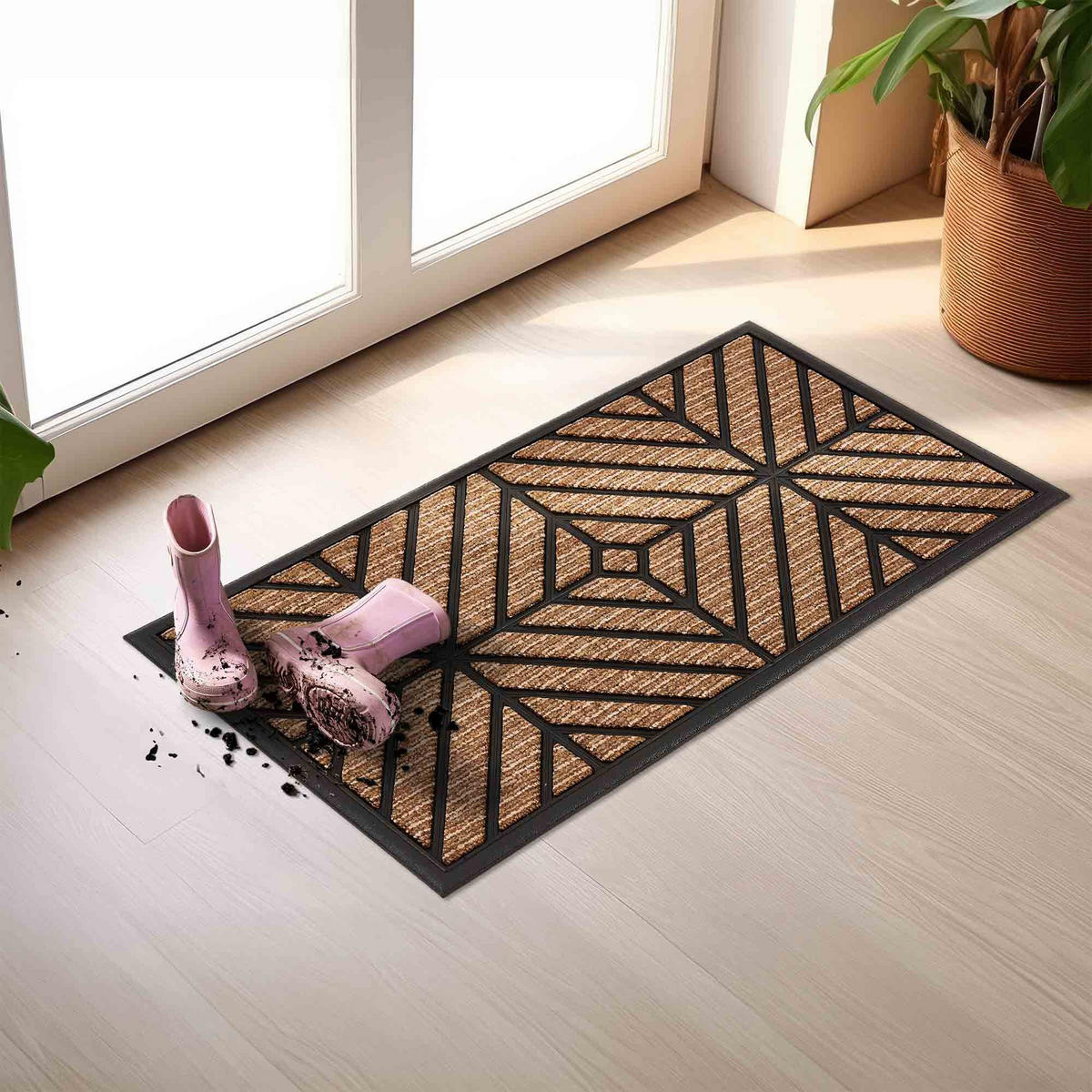 ROHOŽKA do exteriéru BORDER GRAPHIC - hnedá, textil (45/75cm) - Astra