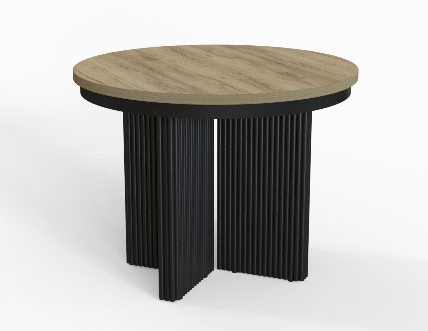 Meblini Esstisch Honigeiche, Schwarz 100x77x100 cm