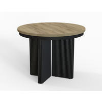ESSTISCH TUBE X - Honigeiche/Schwarz, Holzwerkstoff/Metall (100/100/77cm) - Meblini