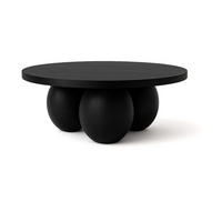 COUCHTISCH BELLY runder 75 cm im modernen Stil (Eiche Schwarz/Schwarz) - Schwarz, Holz (75/75/27cm) - Dekori_Interiors