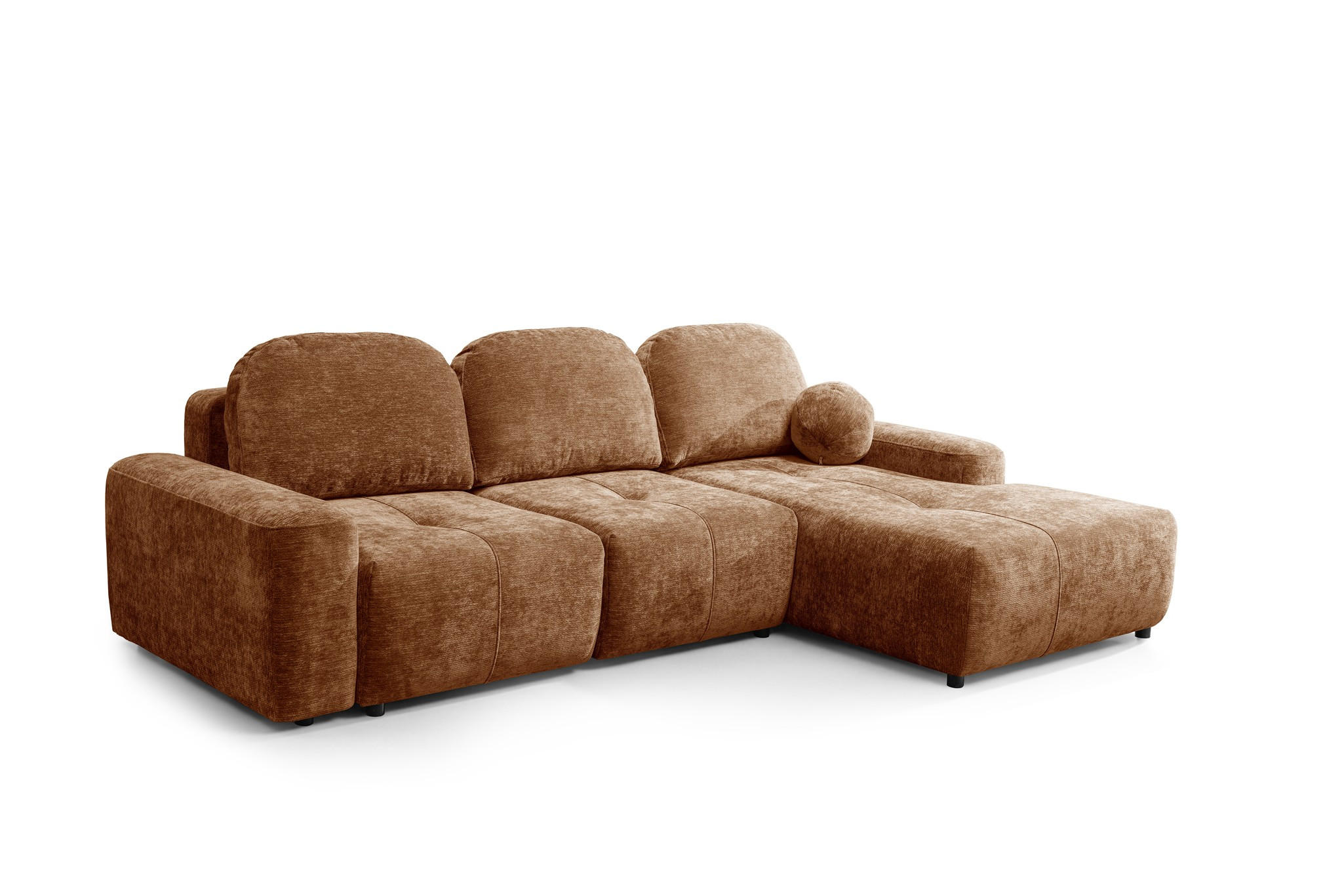 ECKSOFA Argos In Vibe - Rotbraun, Holzwerkstoff/Textil (267/170cm) - Fun Möbel