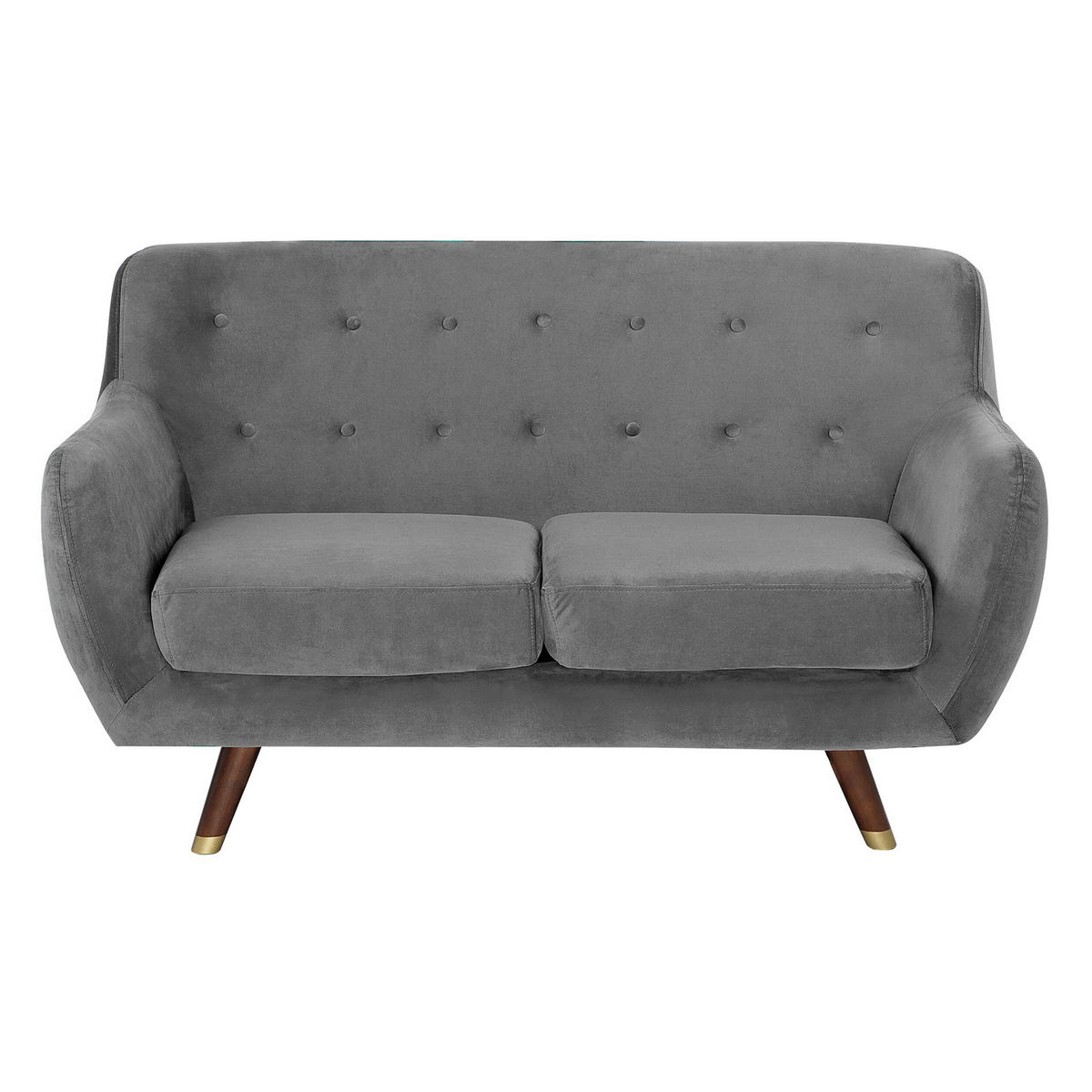 SOFA-SET 6-sitzer Samtstoff Grau Bodo - Grau, Textil (188/84/85cm) - Beliani
