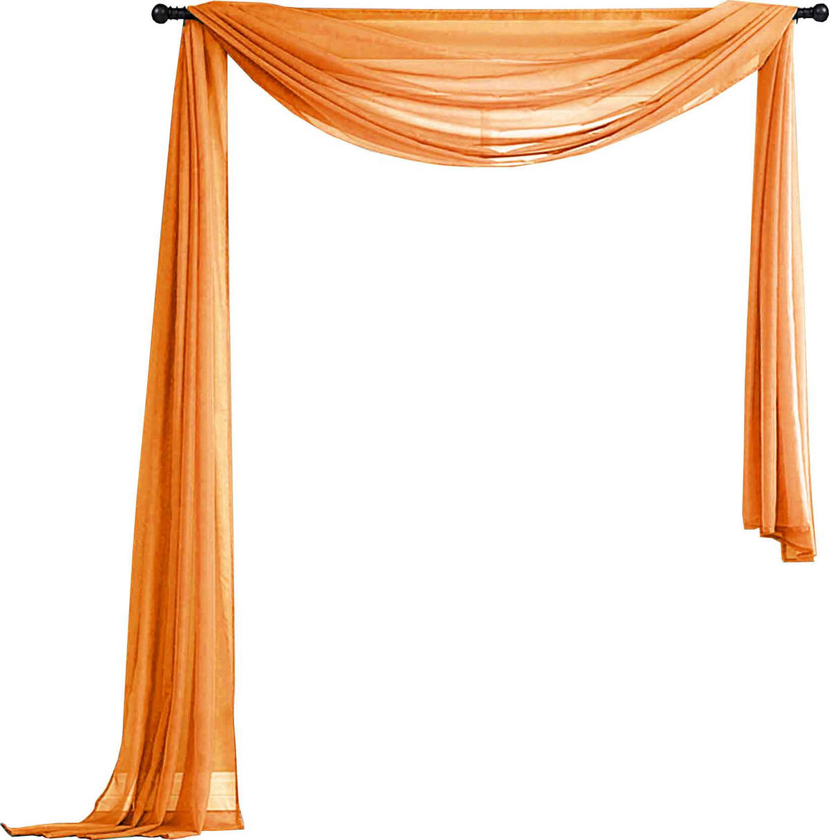 QUERBEHANG 1ER SET HxB 140x600 Orange - Orange, Textil (140/600cm) - Gardinenbox