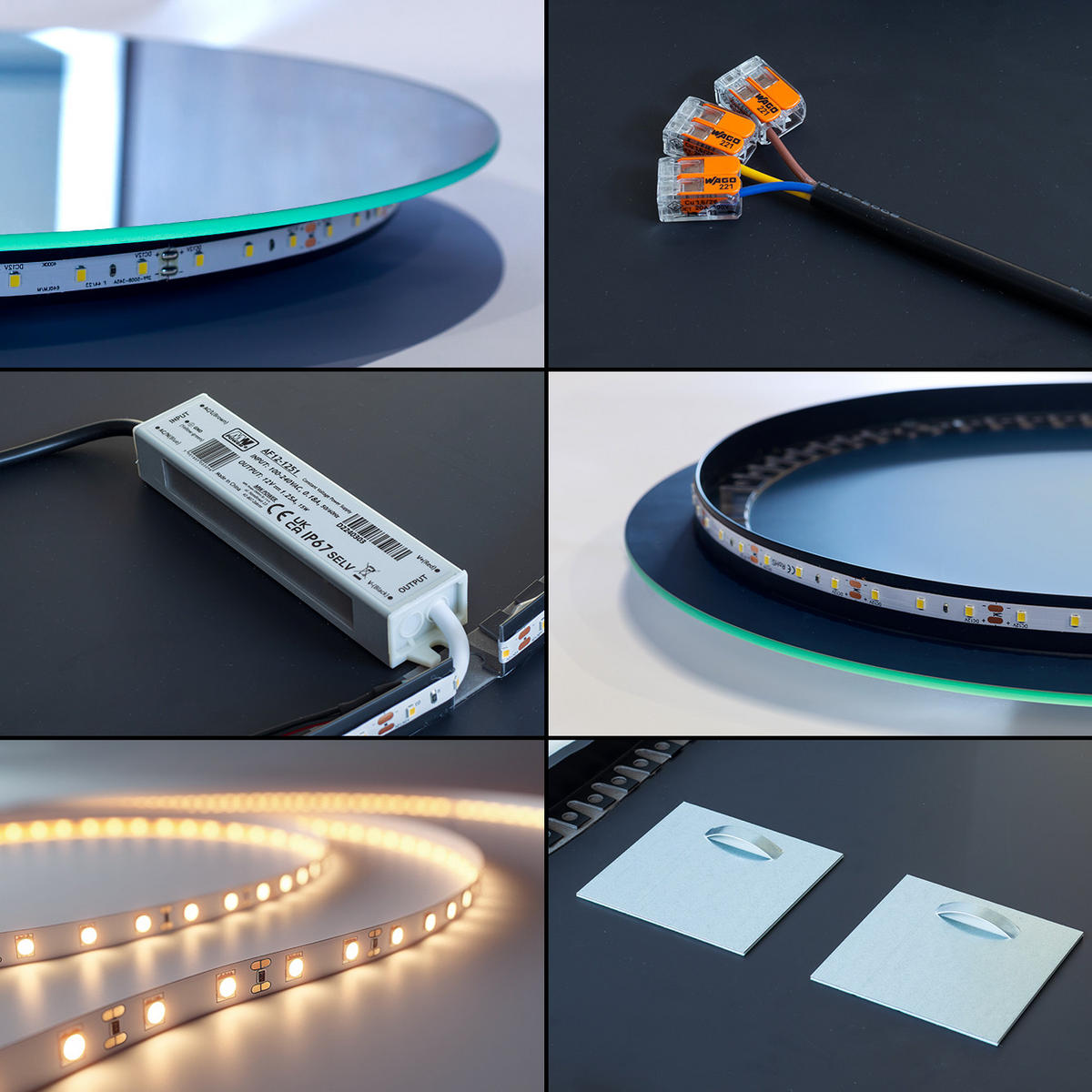LED SPIEGEL 40 x 70 cm Unregelmäßige Form Neutralweiß 4000K - Transparent, Glas (40/70/0.4cm) - TULUP
