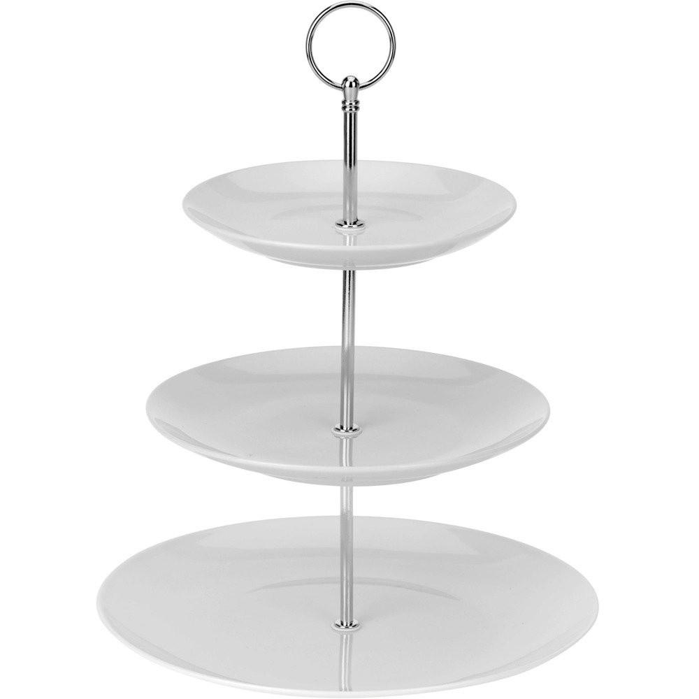 ETAGERE aus Keramik mit 3 Ebenen Weiß 25/25/35 cm - Weiß, Keramik (25/35cm) - Excellent Houseware