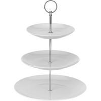 ETAGERE aus Keramik mit 3 Ebenen Weiß 25/25/35 cm - Weiß, Keramik (25/35cm) - Excellent Houseware