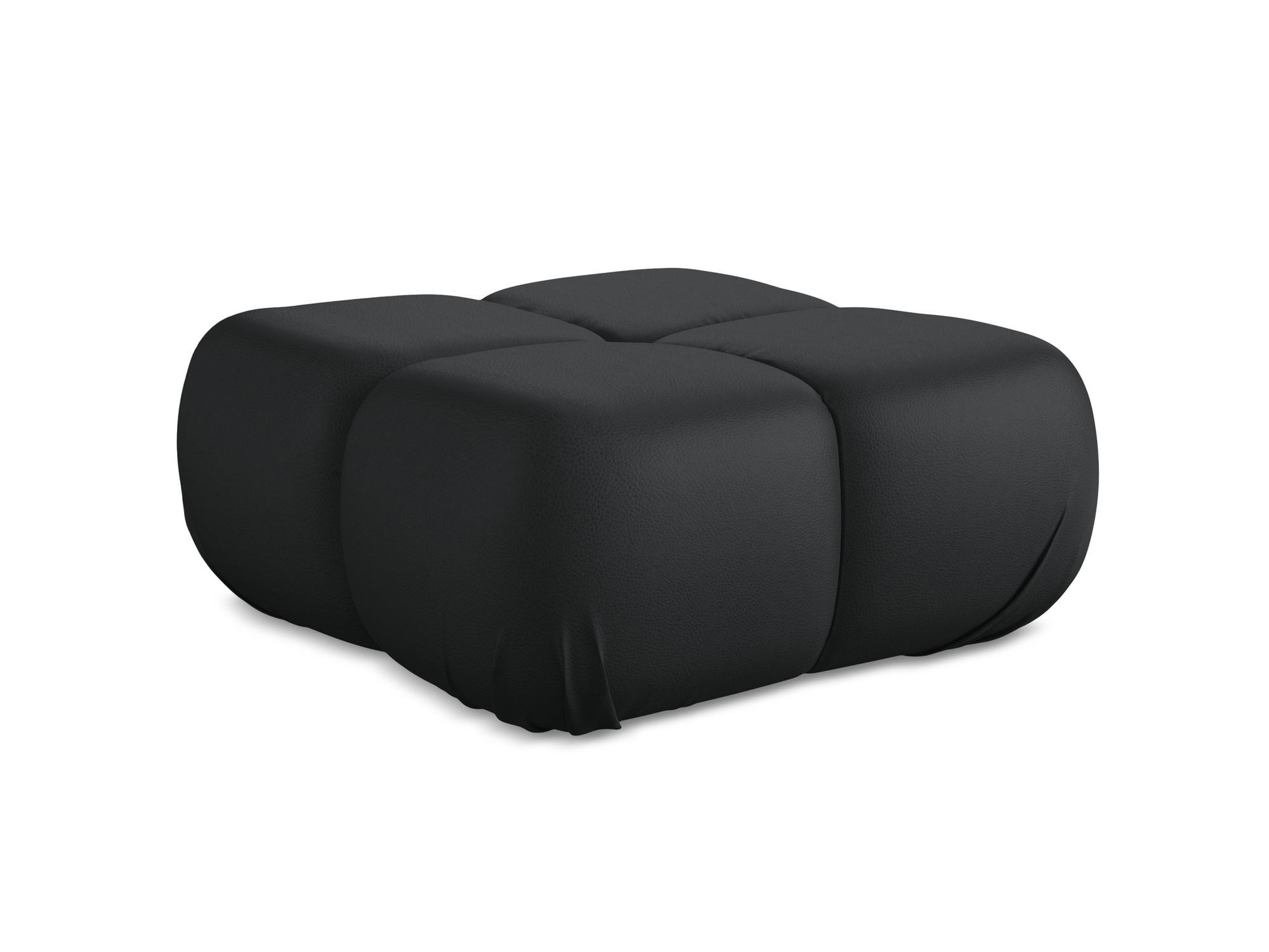 POUF Kunstleder Schwarz - Schwarz/Grau, Leder/Kunststoff (95/41/95cm) - Makamii