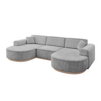 WOHNLANDSCHAFT MARI-U1-v1 - 303x171x83 cm Grau Velours - Grau, Holzwerkstoff/Textil (303/83/171cm) - ALTDECOR