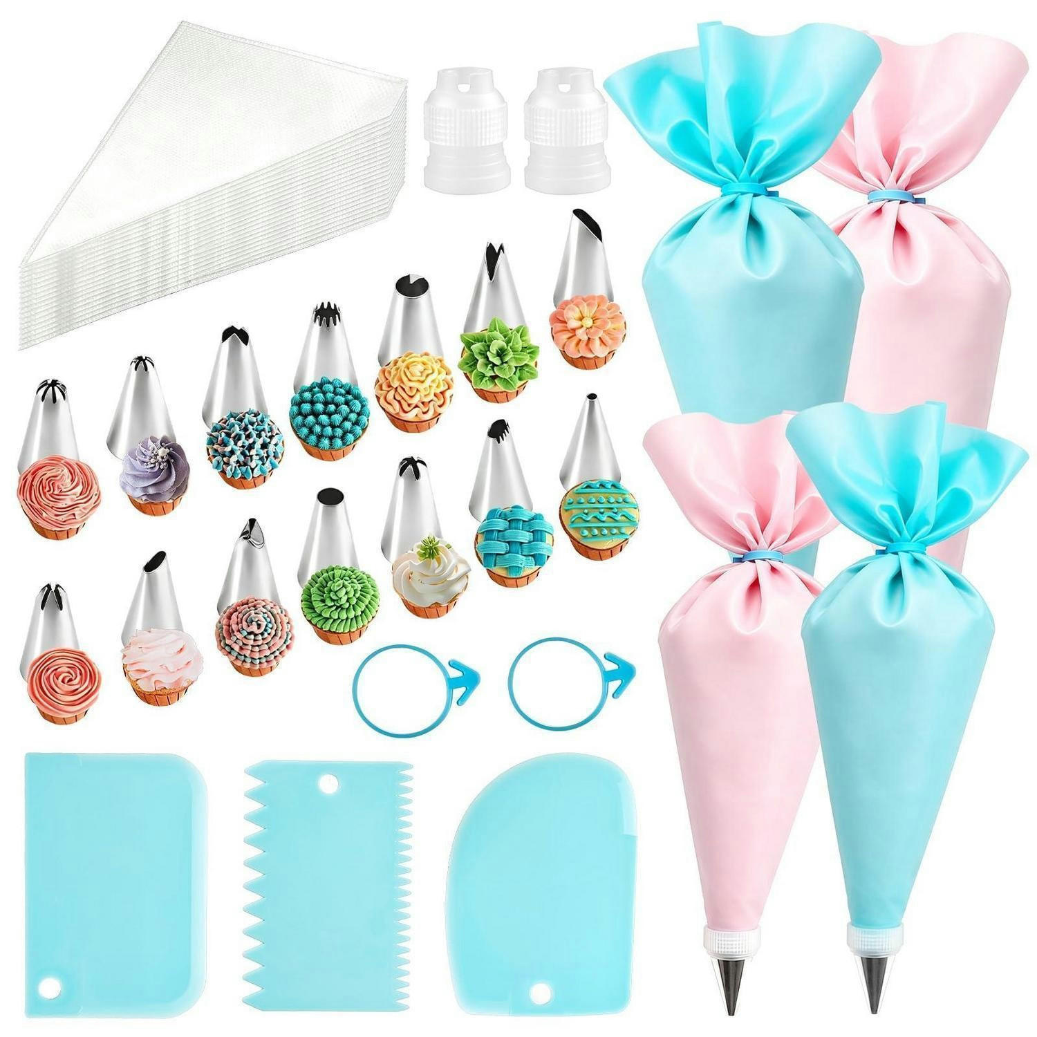SPRITZBEUTEL Set mit 125 Teilen und Edelstahl-Tüllen - Multicolor, Kunststoff (24.2/1/27.2cm)