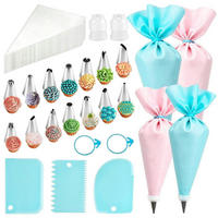 SPRITZBEUTEL Set mit 125 Teilen und Edelstahl-Tüllen - Multicolor, Kunststoff (24.2/1/27.2cm)