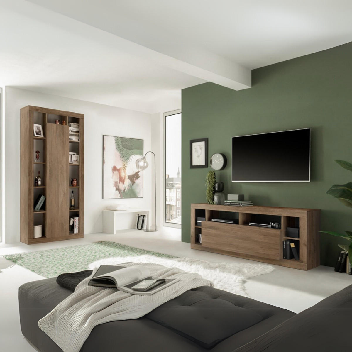 TV-MÖBEL 1 Tür L172 cm - Rimini - Eiche Artisan, Holzwerkstoff (40/66/172cm) - Calicosy