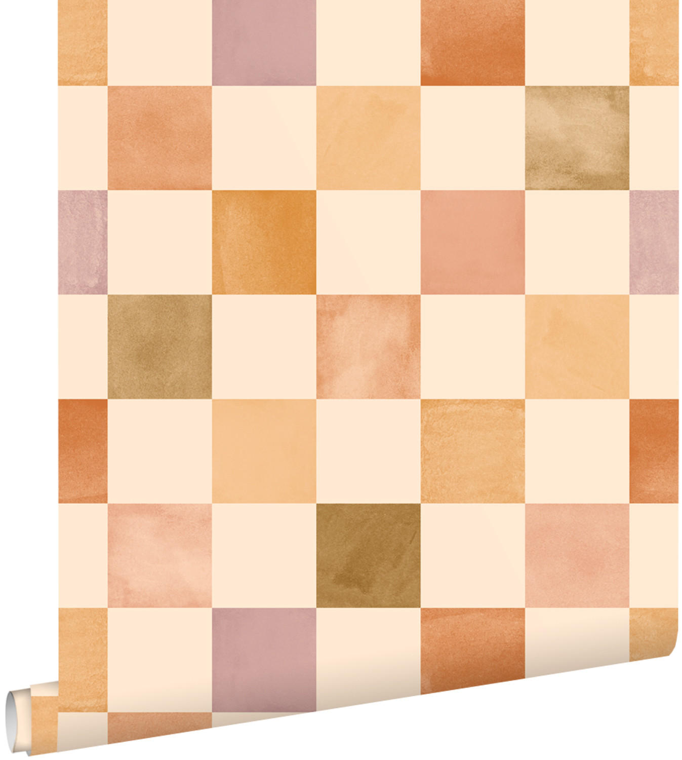 TAPETE Karomuster 50 x 900 cm - Orange, Papier (50/0.1cm) - ESTAhome