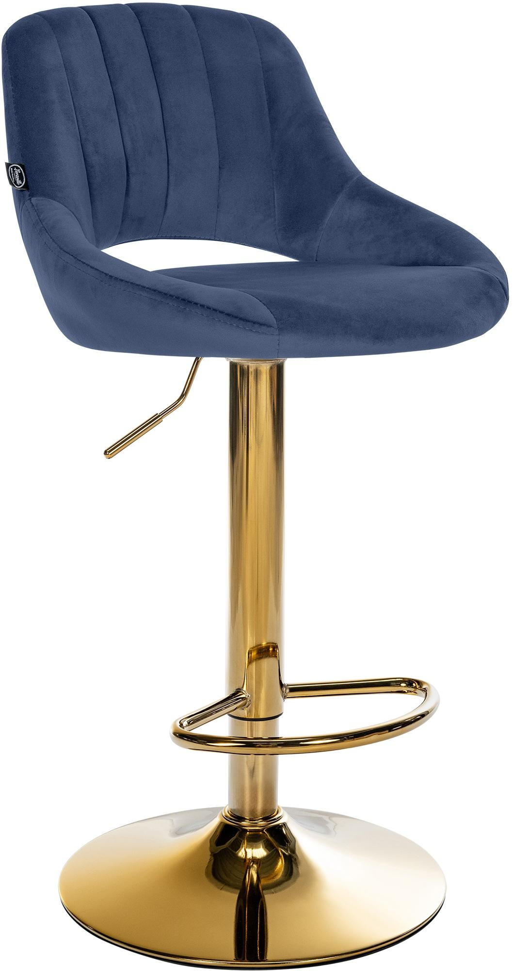 BARHOCKER Milet Samtbezug 85x47x48 cm blau - Blau, Textil (47/85/48cm) - furnicato
