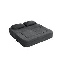 SCHLAFSOFA klappbar mit modularem Sessel, Memory-Schaum und Seitentaschen, Dunkelgrau - Dunkelgrau, Textil (199/39/194cm) - Redom