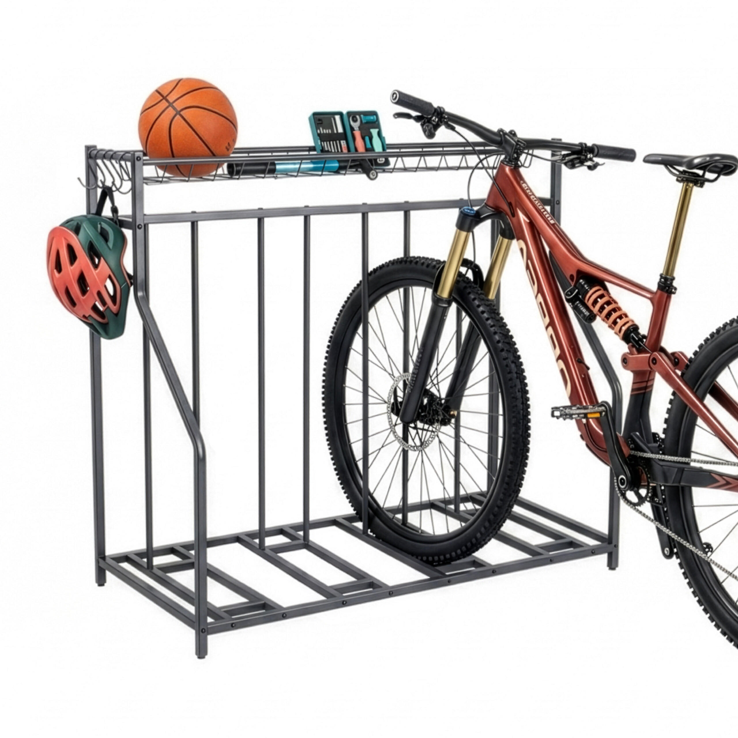 STOJAN na bicykle - antracitová, kov/plast (120/103.5/55cm) - Relaxdays