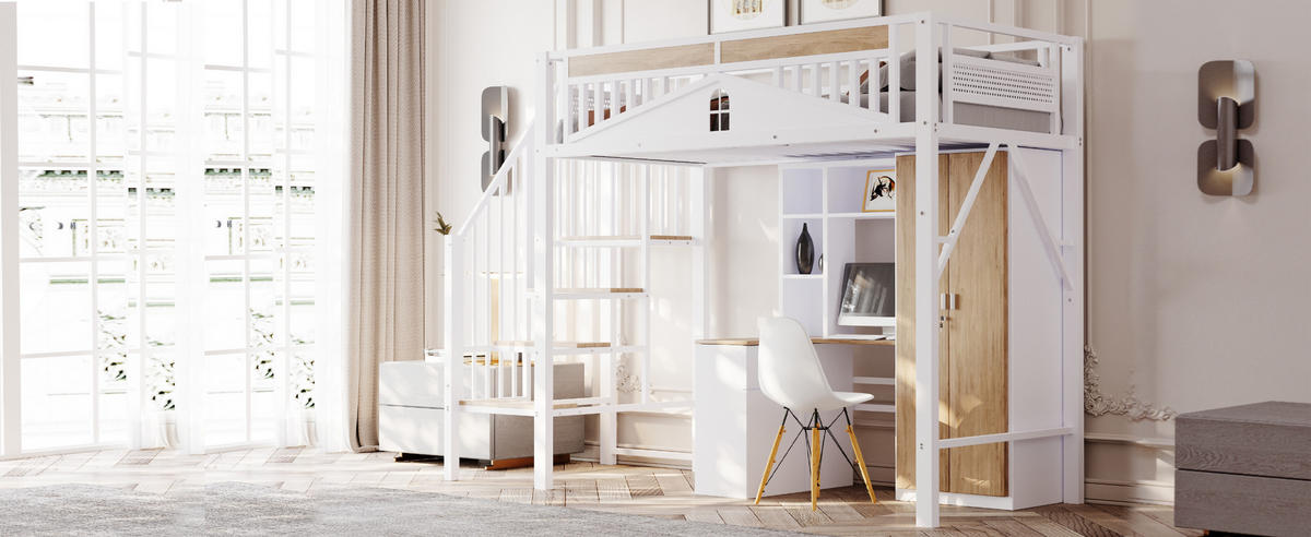 HOCHBETT 90x200 cm Metall Fenster weiß - Weiß, Metall (90/200cm) - LEBENLANG