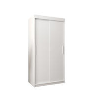 SCHWEBETÜRENSCHRANK 200/100/62 2-türig - Silberfarben/Weiß, Holz/Kunststoff (100/200/62cm) - MÖBEL KRYSPOL