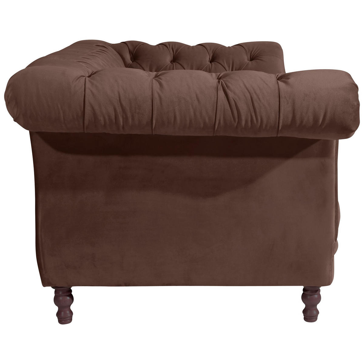 CHESTERFIELD Sofa 2-Sitzer Kaylin Samtvelours braun - Braun, Kunststoff (200/80/100cm) - 58aufmkessel