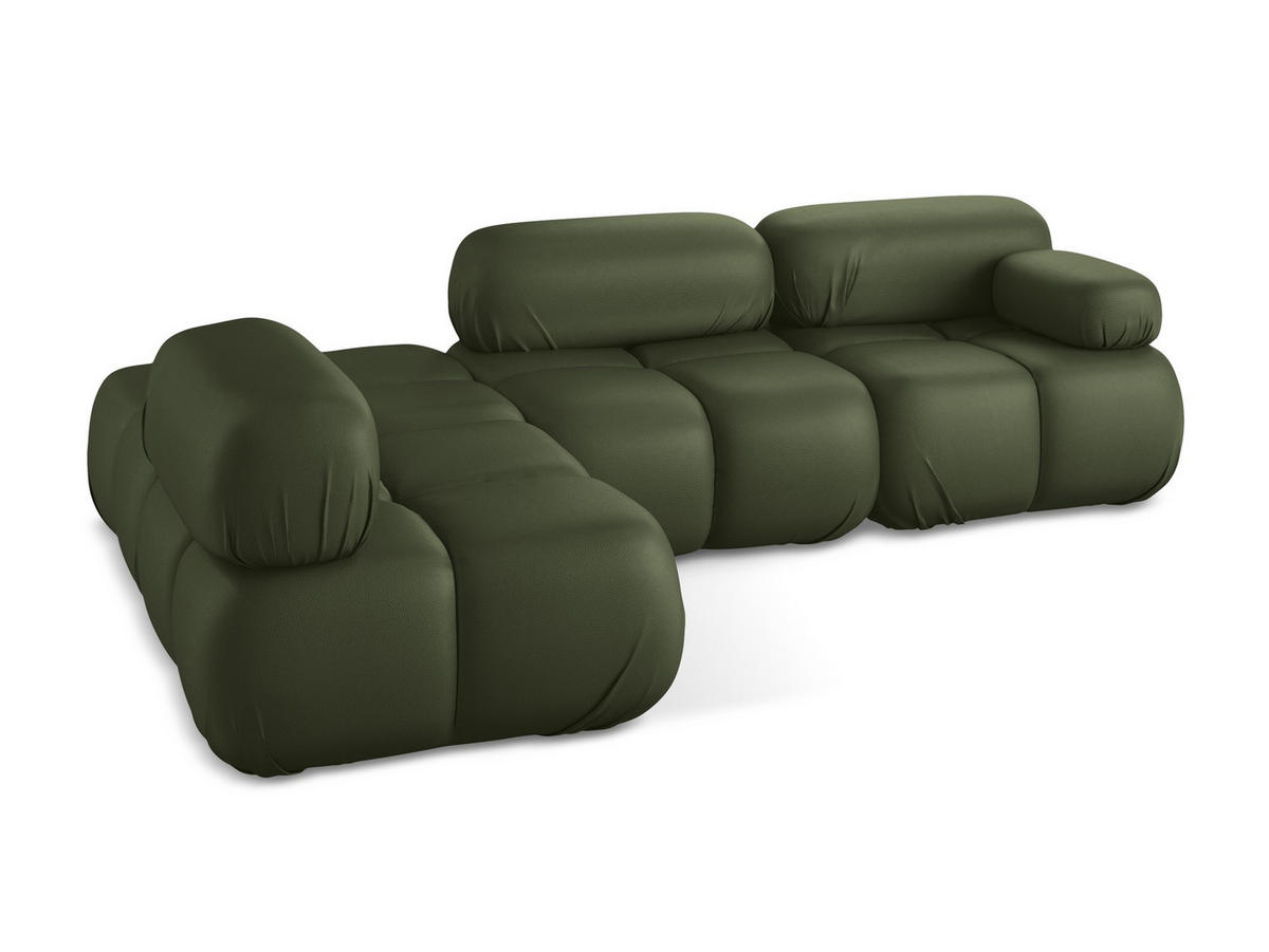 ECKSOFA Links Kunstleder Grün - Schwarz/Grün, Leder/Kunststoff (190/285cm) - Makamii