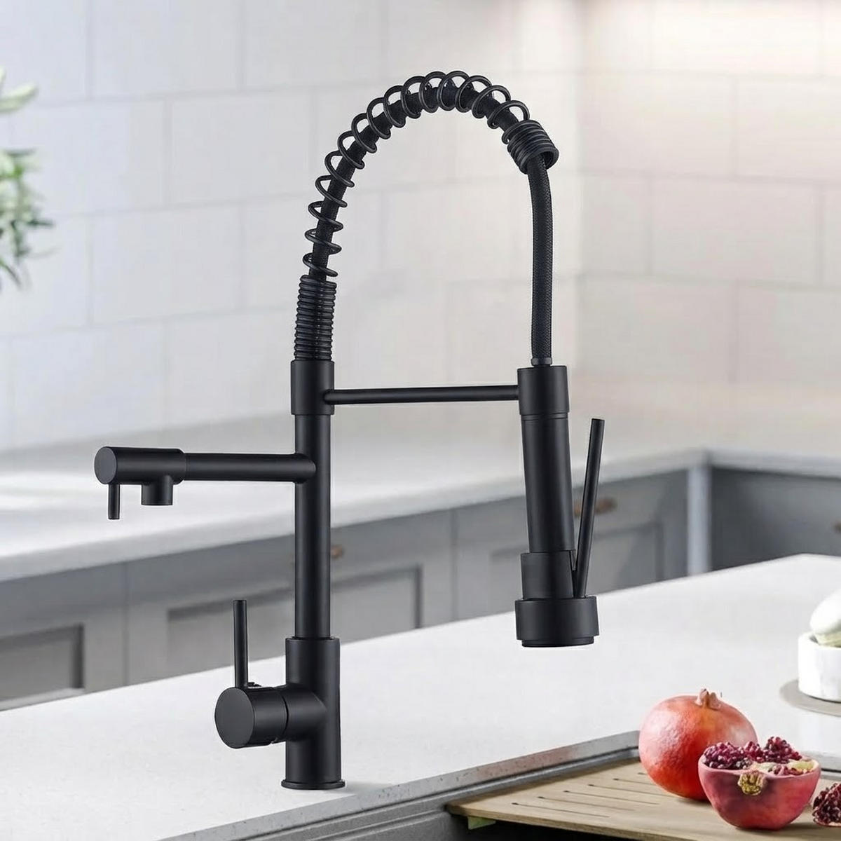 KÜCHENARMATUR, 470 x 205 mm, schwarz - Schwarz, Metall (60/6.5/29.5cm) - Vallsero