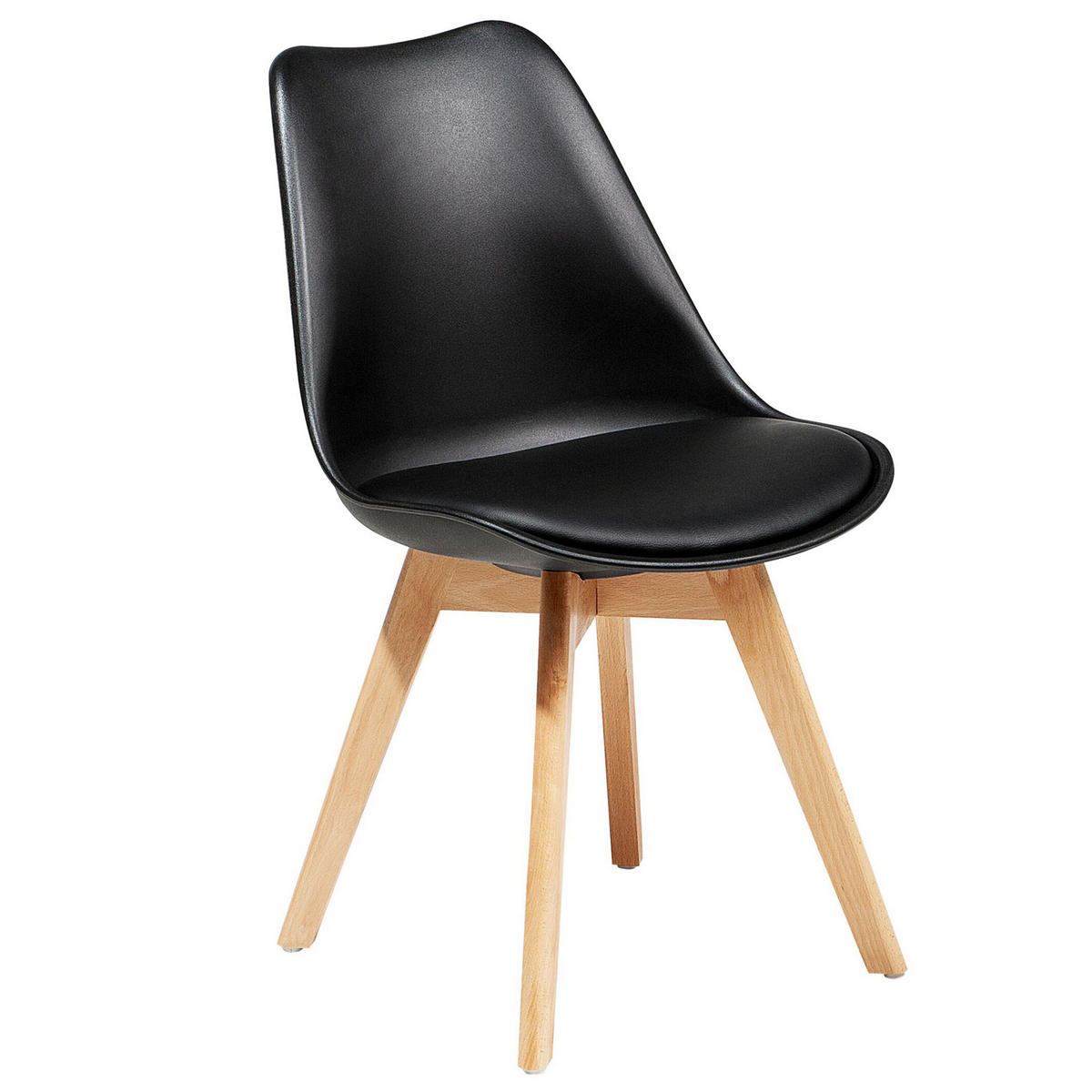 STUHL 2er-Set Kunststoff Schwarz Dakota II - Schwarz, Holz/Kunststoff (47/84/43cm) - Beliani