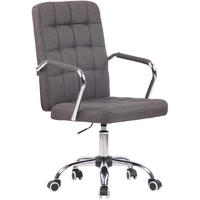 DREHSTUHL Stoff dunkelgrau - Chromfarben/Dunkelgrau, Textil/Metall (56/93/60cm) - CLP