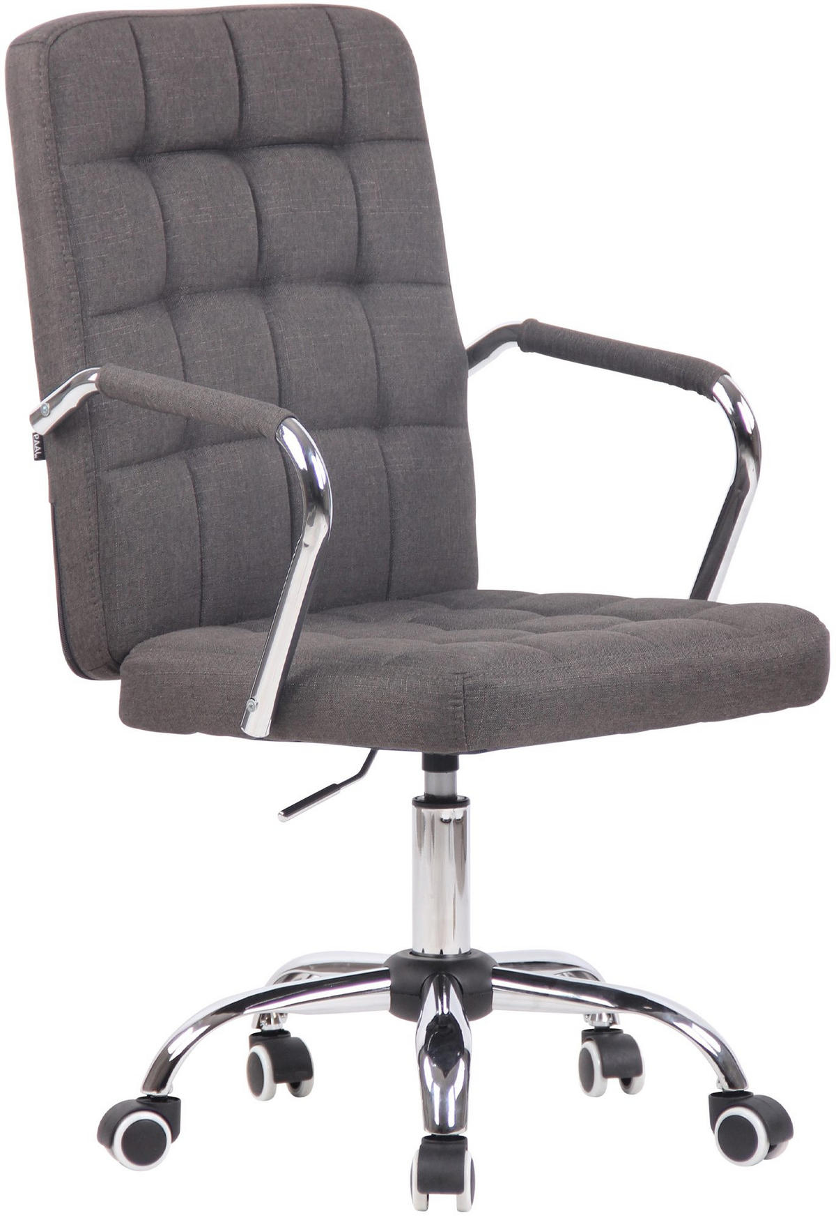 DREHSTUHL Stoff dunkelgrau - Chromfarben/Dunkelgrau, Textil/Metall (56/93/60cm) - CLP