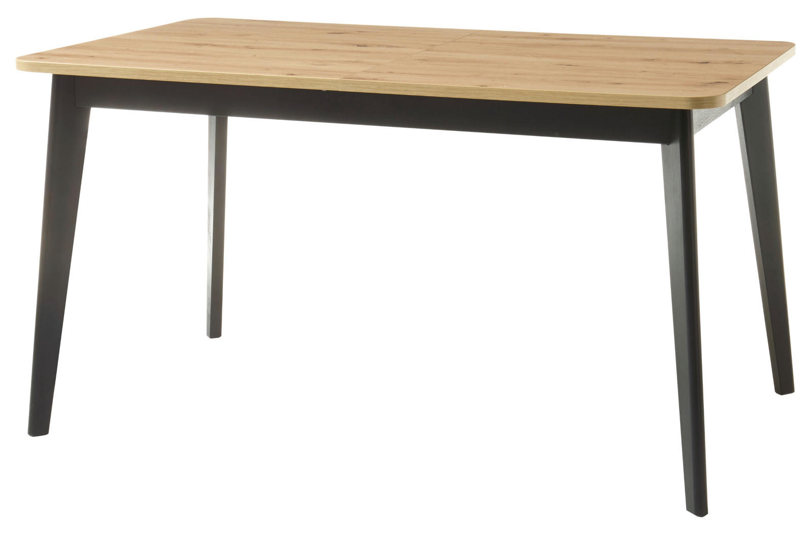 ESSTISCH Eiche Artisan, schwarz, Küchentisch ausziehbar 140 - 180 x 75 cm - Eichefarben/Schwarz, Holzwerkstoff/Kunststoff (180/75/80cm) - Furn.Design