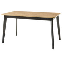 ESSTISCH Eiche Artisan, schwarz, Küchentisch ausziehbar 140 - 180 x 75 cm - Eichefarben/Schwarz, Holzwerkstoff/Kunststoff (180/75/80cm) - Furn.Design