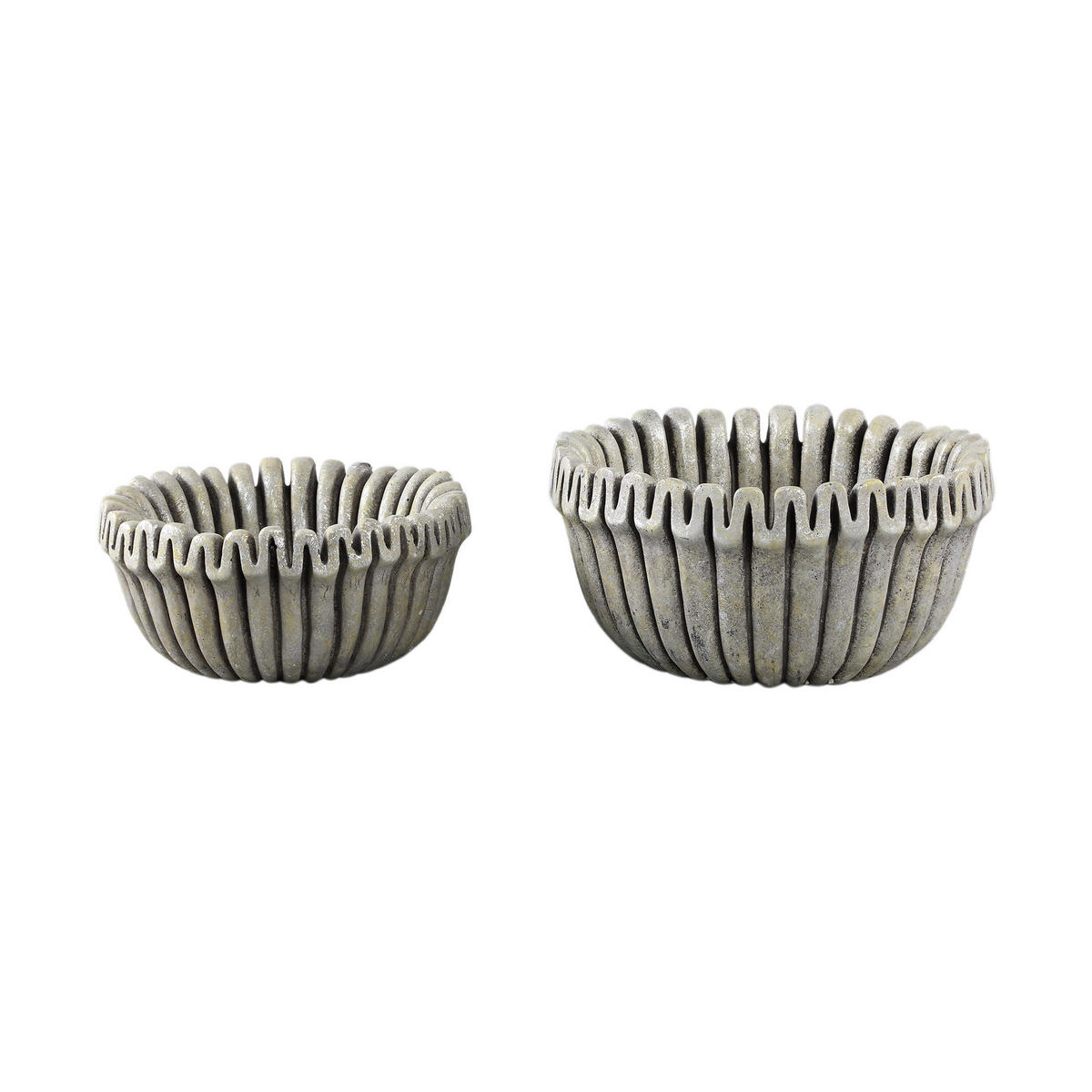 TOPF Raffay Grau 30/30/15cm - Grau, Stein (15cm) - PTMD Collection