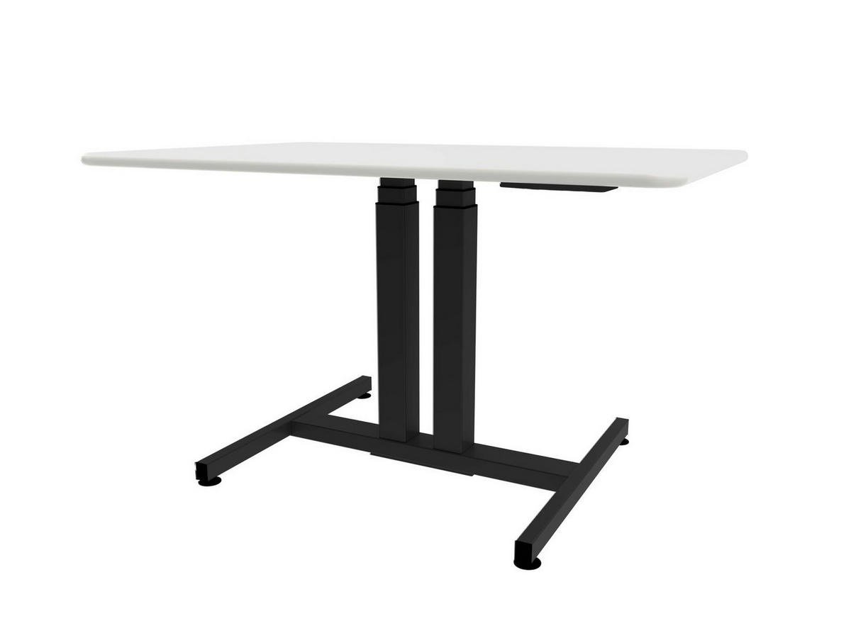 SCHREIBTISCH höhenverstellbar Progress Gasfeder 120x80 cm - Weiß, Metall (120/80/64cm) - Schaff