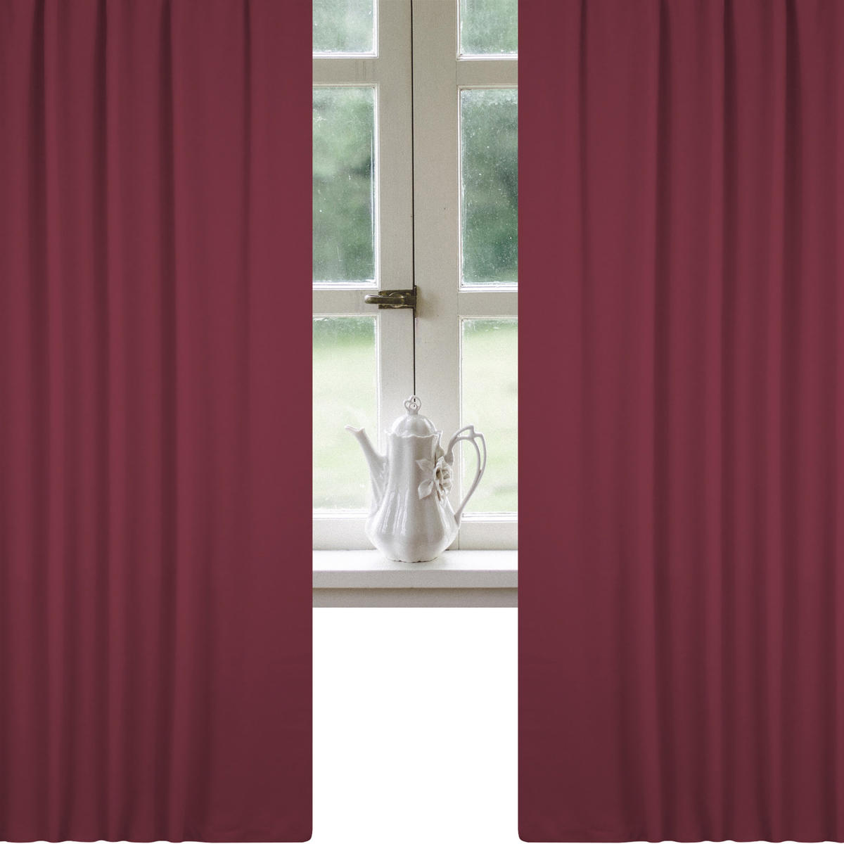 VERDUNKELUNGSVORHANG Kräuselband 140/145 cm Bordeaux - Bordeaux, Textil (140/145cm) - TiborTex