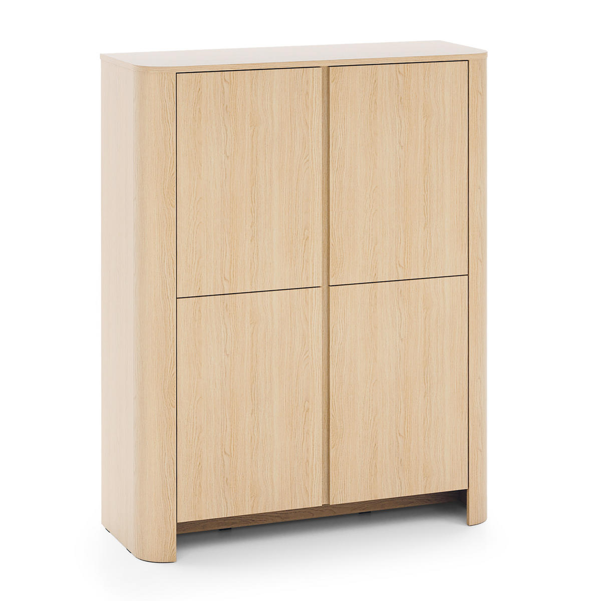 HIGHBOARD AVORIO 103/132/39cm 4 Türen Eichefarben - Eichefarben/Naturfarben, Holzwerkstoff (103/132/39cm) - MASSENO