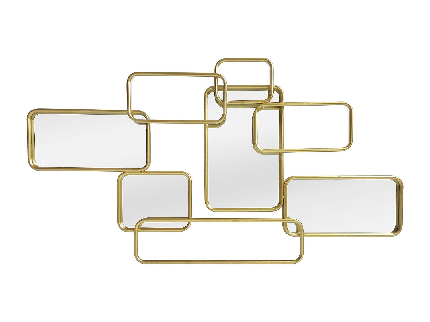 WANDSPIEGEL - 45 cm x 3.5 cm - Metall - Goldfarben - OMAYA - Goldfarben, Metall (45/85/3.5cm) - Vente-Unique