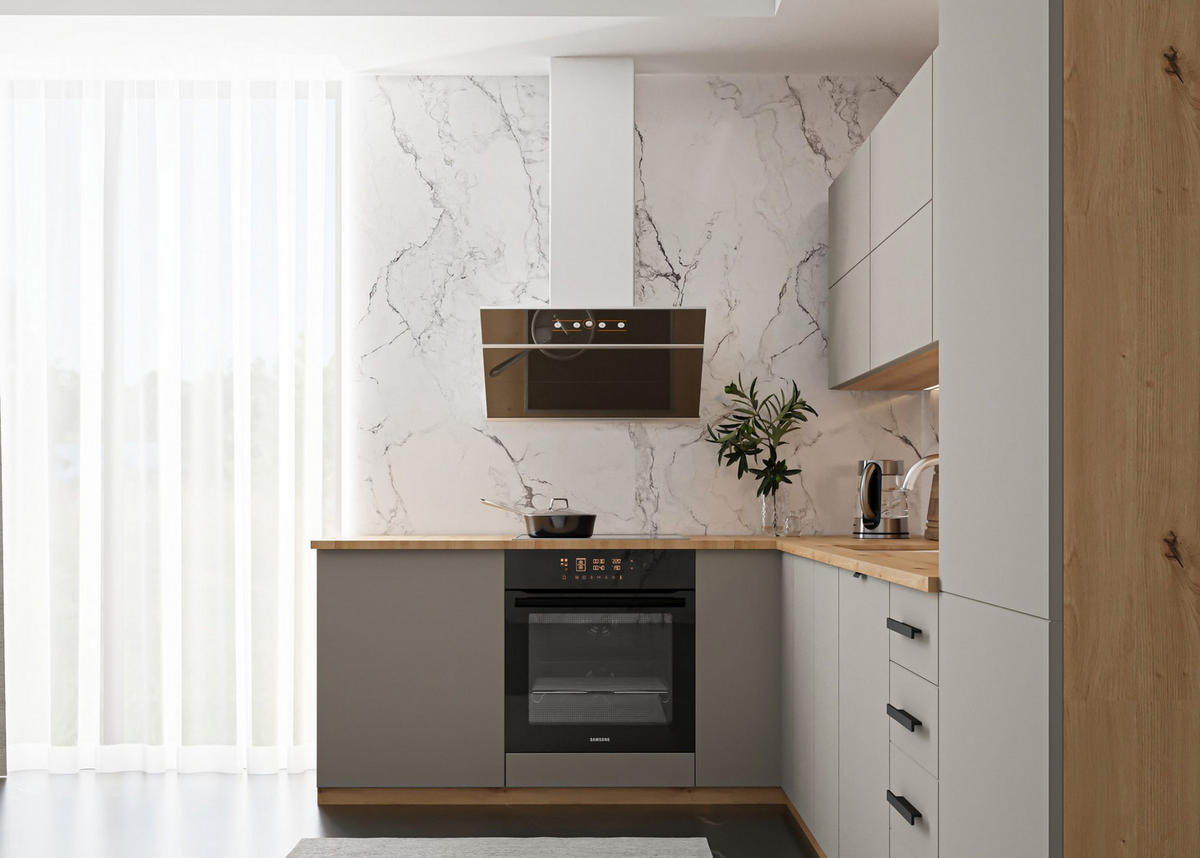 WINKELKÜCHE 330 x 210 cm Aspen K53-M330 - Beige, Holz (330/212/210cm)