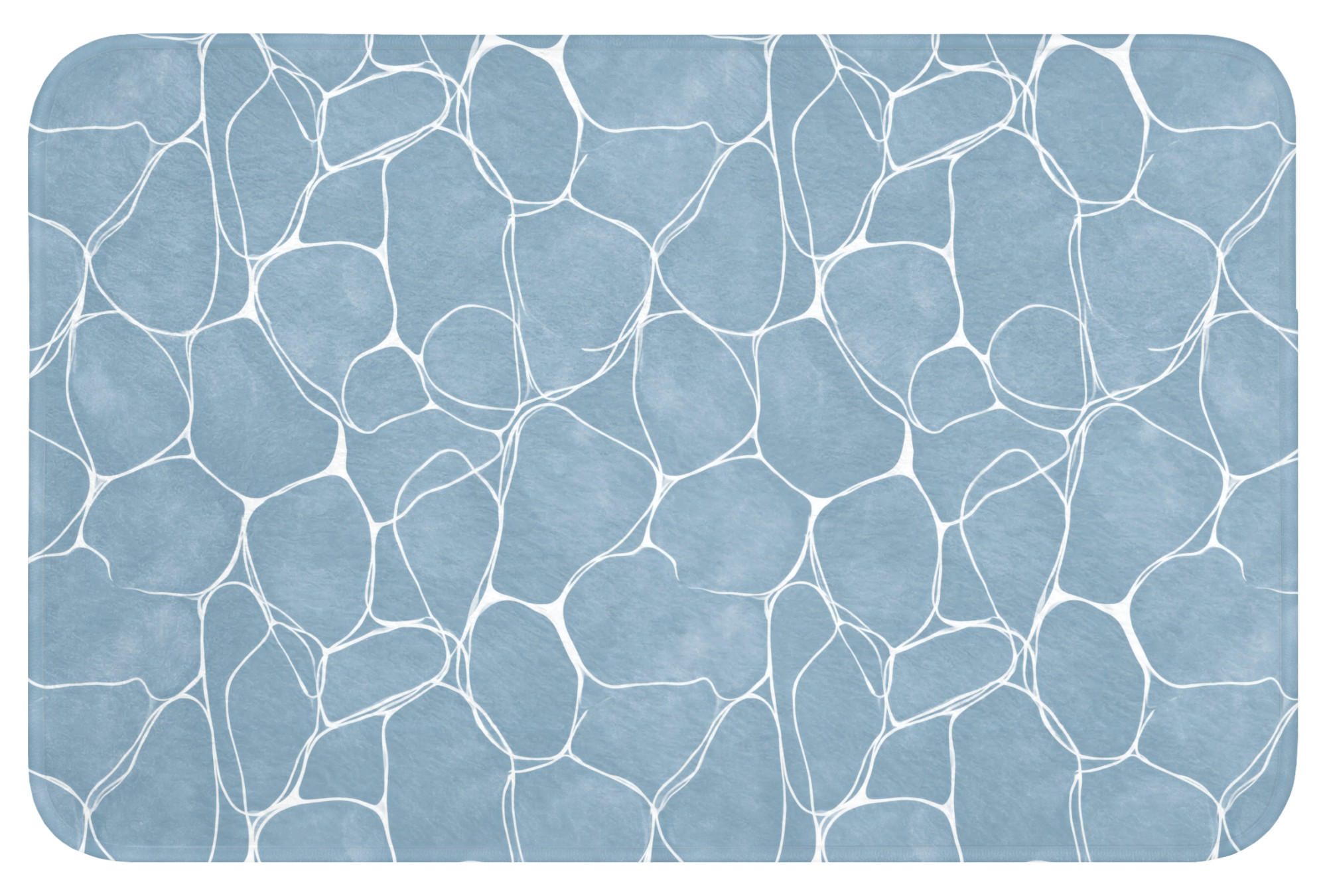 BADEMATTE Organisch - Muster - Blau 60x40 cm - Hellblau, Kunststoff/Textil (60/40cm)
