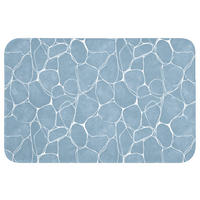 BADEMATTE Organisch - Muster - Blau 60x40 cm - Hellblau, Kunststoff/Textil (60/40cm)
