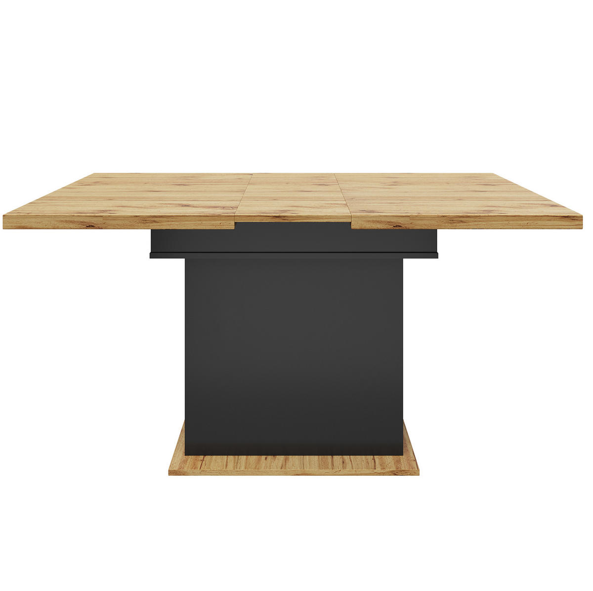 ESSTISCH 110-140/80/75 cm Schwarz, Natur aus MDF mit Ausziehfunktion - Schwarz, Holzwerkstoff (140/80/75cm) - OKMYHOME