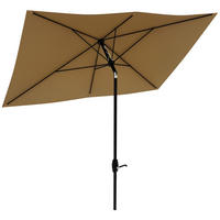 SONNENSCHIRM DE-11462 rechteckig, neigbar, mit Kurbel Braun - Braun, Metall (200/290cm) - ComfortXL