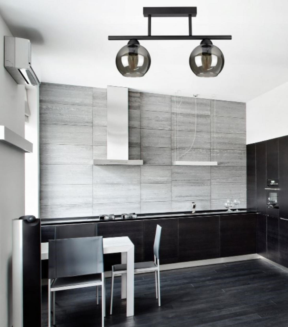 DECKENLEUCHTE HAGEN - Schwarz, Glas/Metall (50/15/28cm) - kiki design