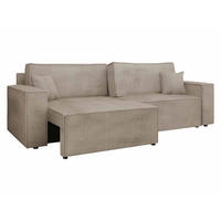 SCHLAFSOFA Karl Cord mit L-Funktion - Schwarz/Naturfarben, Holz/Kunststoff (245/82/139cm) - MIRJAN24