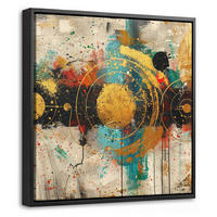 LEINWAND Bilder mit Rahmen - Abstrakt - Kunst - Gold - Modern - 20x20 - Multicolor, Textil (20/20cm) - MuchoWow