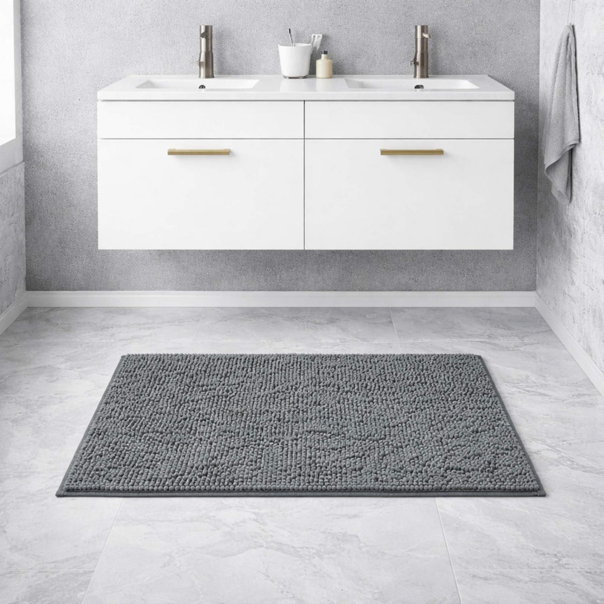 BADEMATTE PARIS - Grau, Textil (50/80cm) - WohnDirect