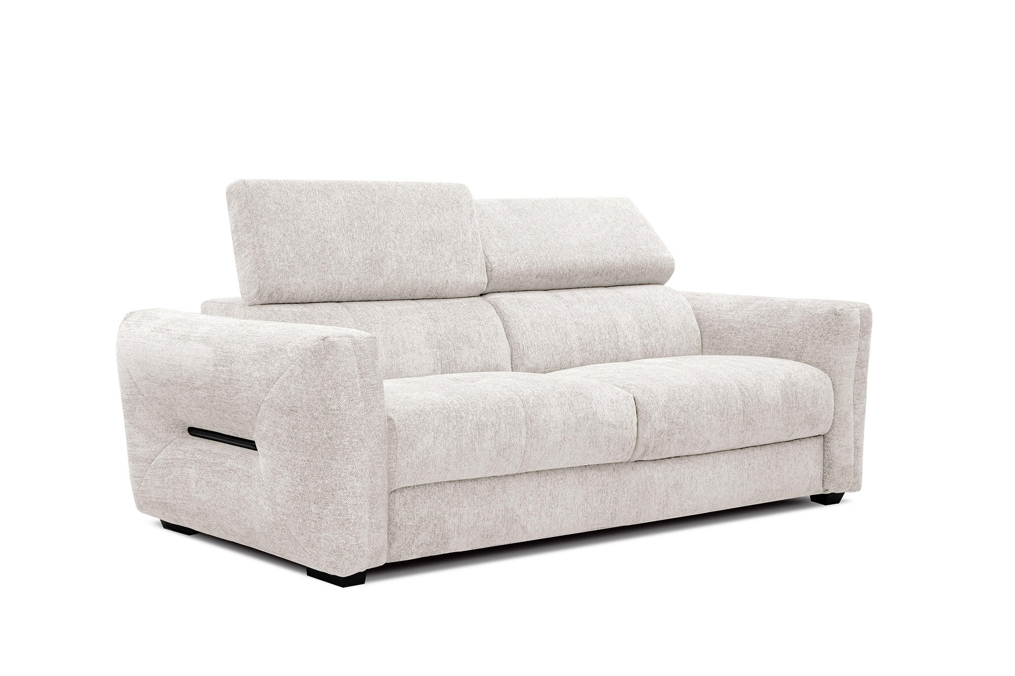 SOFA CALVERA 3-Sitzer, weiß - Schwarz/Weiß, Holzwerkstoff/Textil (204/79/106cm) - Courtois Laville