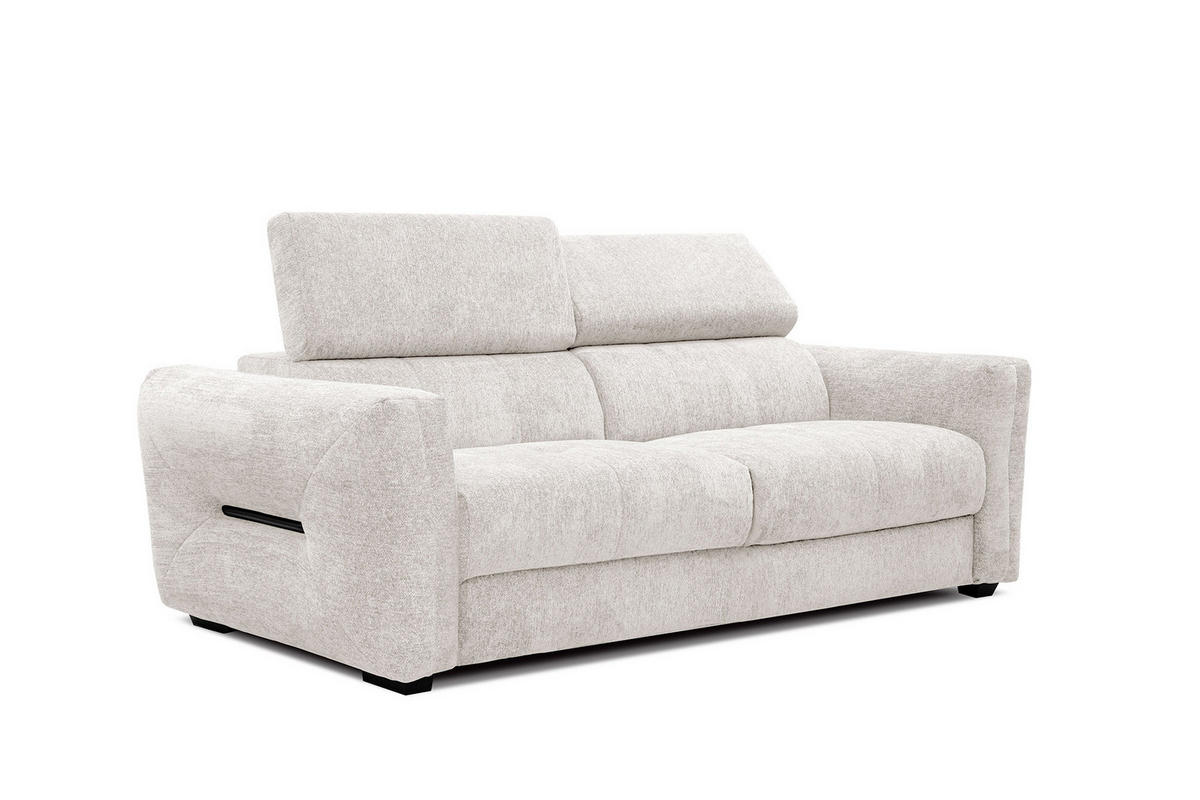 SOFA CALVERA 3-Sitzer, weiß - Schwarz/Weiß, Holzwerkstoff/Textil (204/79/106cm) - Courtois Laville