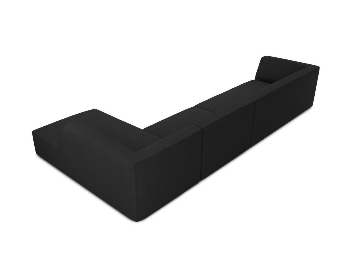 ECKSOFA rechts Ruby aus strukturiertem Stoff schwarz 5 Sitzplätze - Schwarz, Textil (180/366cm) - Micadoni