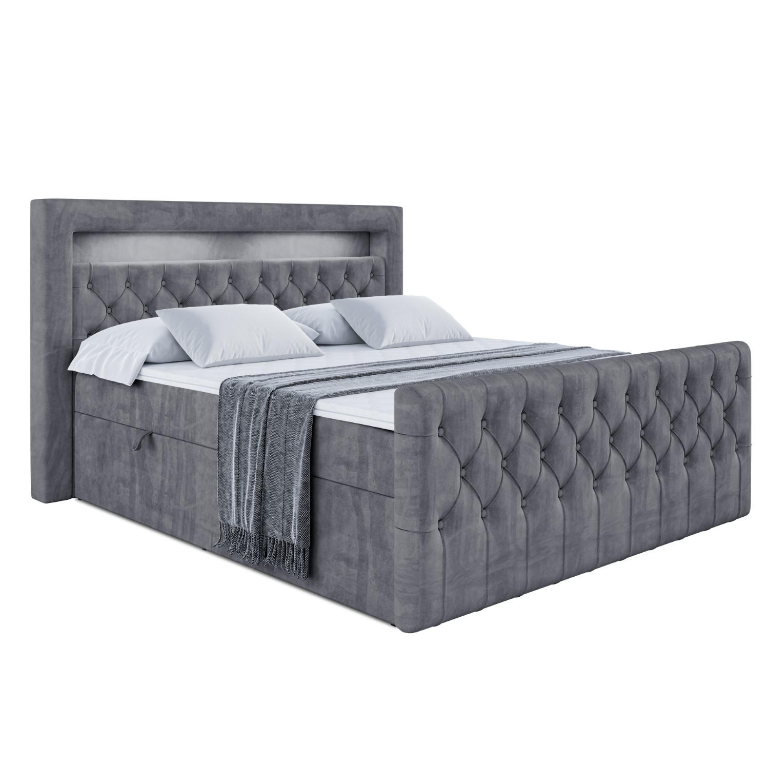 Altdecor Boxbett Dunkelgrau 140x200 cm