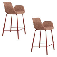 BARHOCKER Brit Rückenlehne 67,5 cm Rot - 2 er Set - Rot, Kunststoff (57/91.5/54cm) - Zuiver